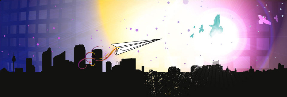 Avion en papier - Ville de nuit